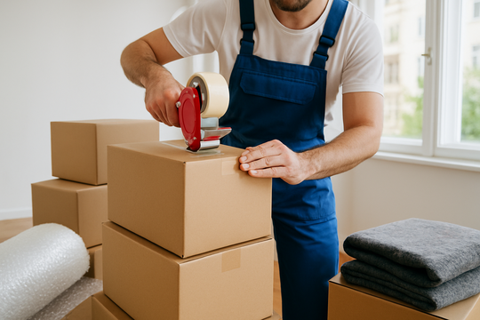 Beiladung Berlin – sorgfältiges Verpacken und Stapeln der Kartons